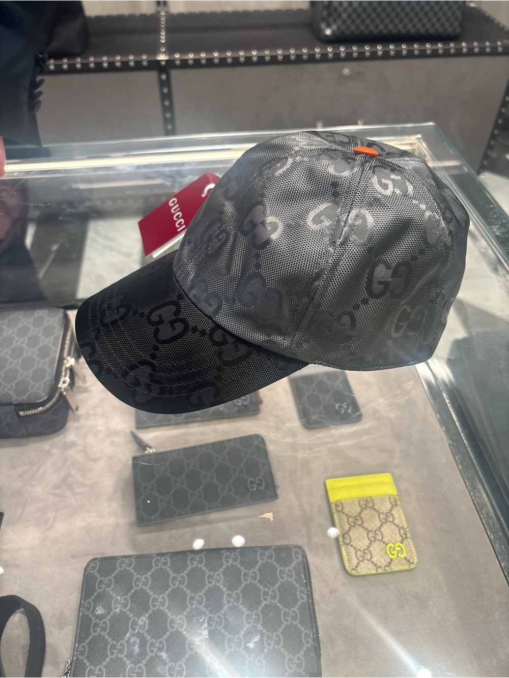 Gucci grey and black GG pattern Match Baseball Cap BNWT